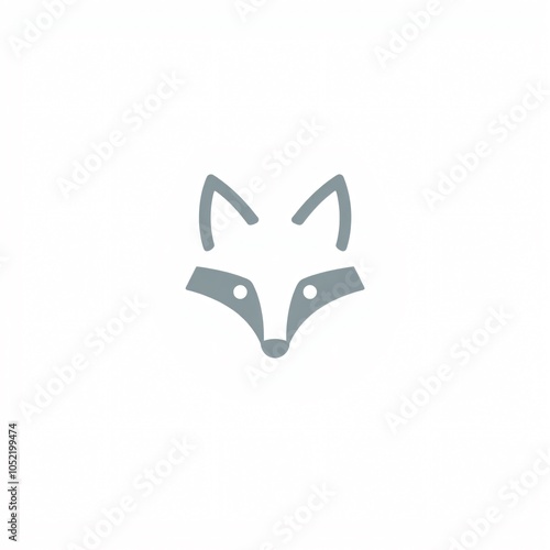 Minimalistic representation of a fox with simple lines and shapes, ideal for logo design or animal-themed artwork photo