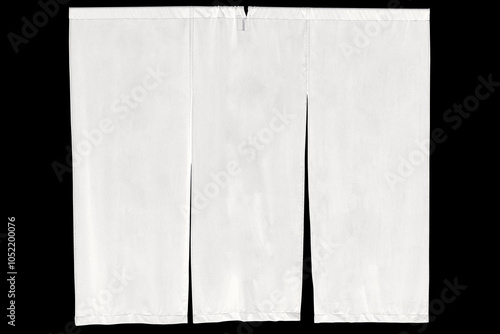 Obraz na płótnie white vertical fabric Japanese style door and window flag with waving texture isoalate black background w salonie