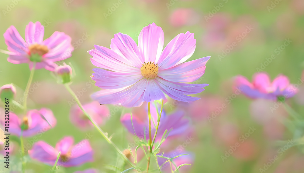 pink cosmos flowers, generative ai pink cosmos flowers, generative ai