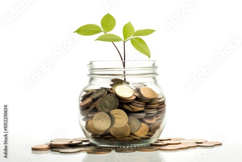 Money plant coin jar.