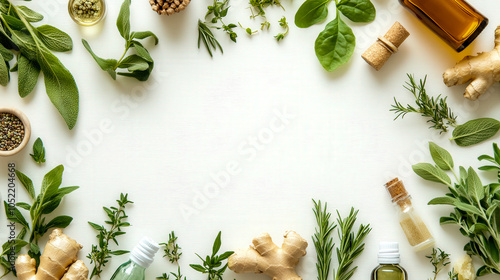 Wallpaper Mural Background with plants, homeopathy, herbs with space for text inside Torontodigital.ca