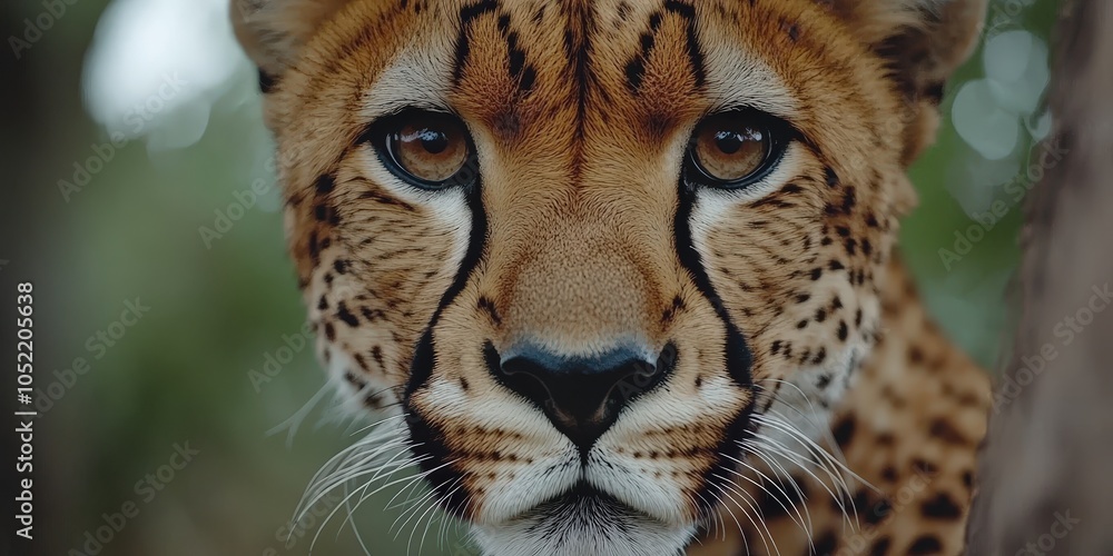 Obraz premium Close up Cheetah Portrait with Intense Eyes Wildlife Photography