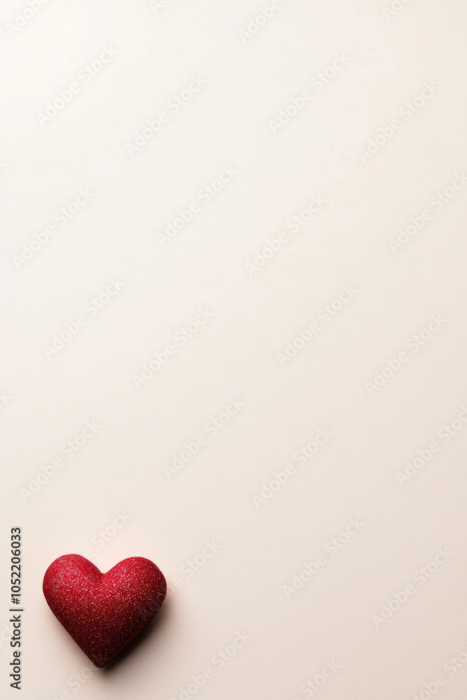 Fototapeta premium Glitter cushion in the shape of heart isolated on pale pink background.
