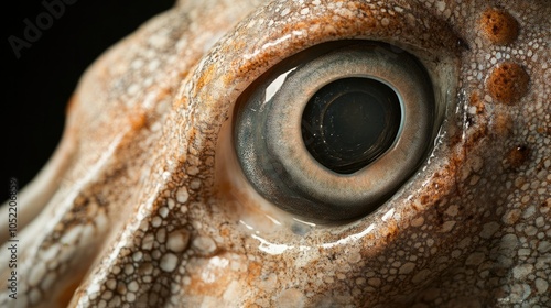 Close-up of the eyes and tentacles of a giant squid, giving an insight into its fascinating anatomy