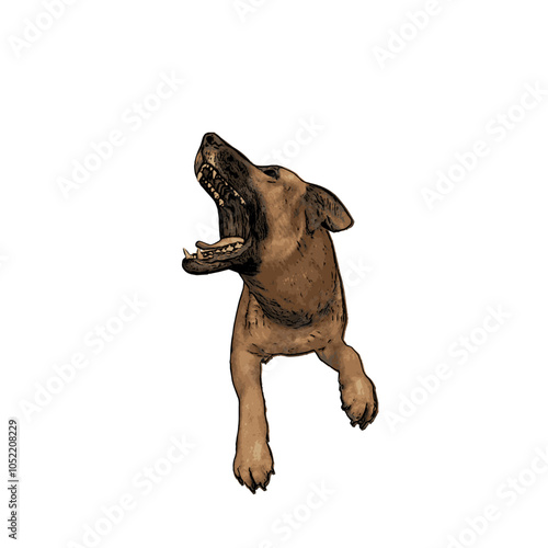 German Shepard dog animal vector ilustration isolated design on white background 