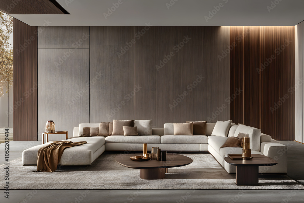 Modern Living Room Interior Design with L-Shaped Sofa Modern Living Room Interior Design with L-Shaped Sofa