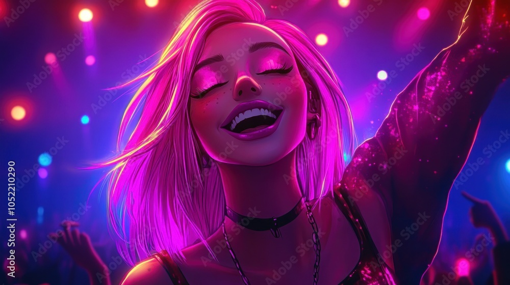 Smiling Woman at a Concert Smiling Woman at a Concert
