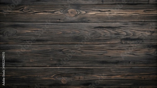 Black Painted Wood Background, Dark and Sleek Wooden Planks, Subtle Grain Patterns, Minimalistic and Modern Design photo