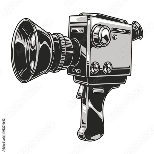 Detailed illustration of vintage camera