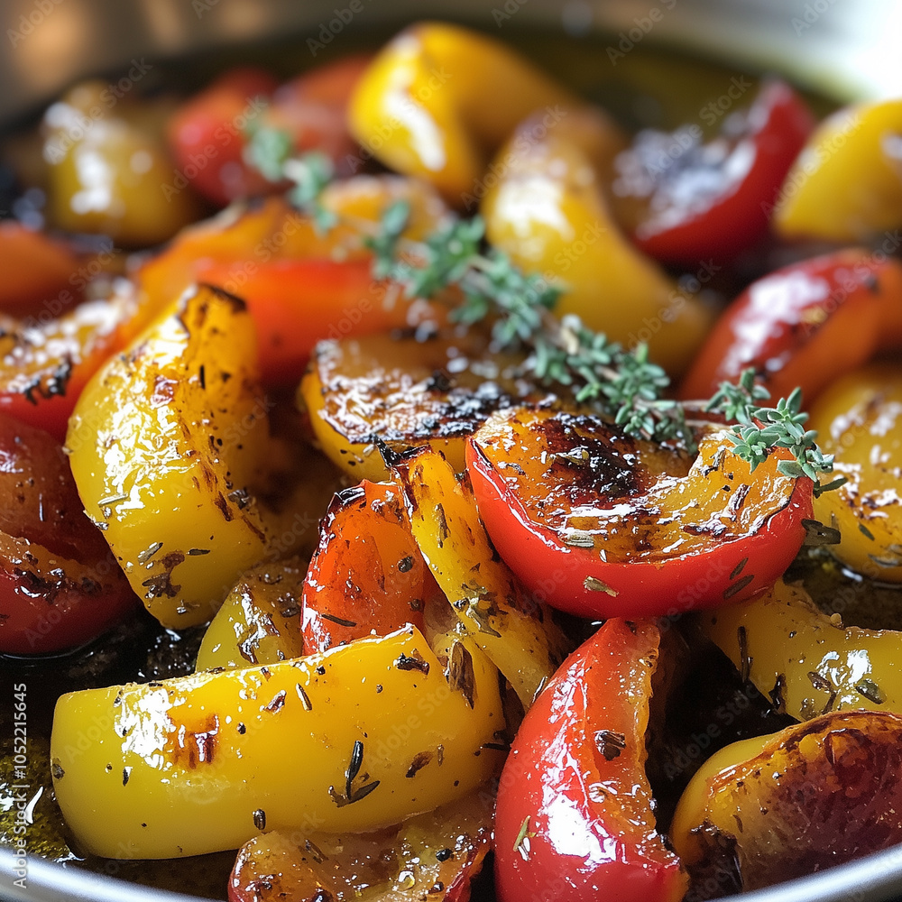 Marbled asparagus spears with crispy edges share a skillet with vibrant, cut vegetables
Marbled asparagus spears with crispy edges share a skillet with vibrant, cut vegetables