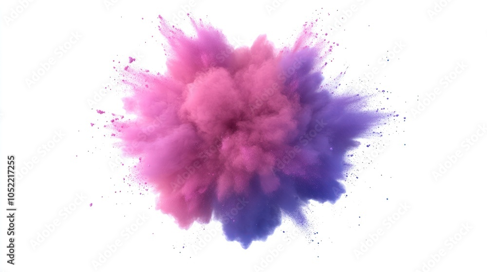 A vibrant explosion of pink and purple powder creating a dynamic visual effect. A vibrant explosion of pink and purple powder creating a dynamic visual effect.