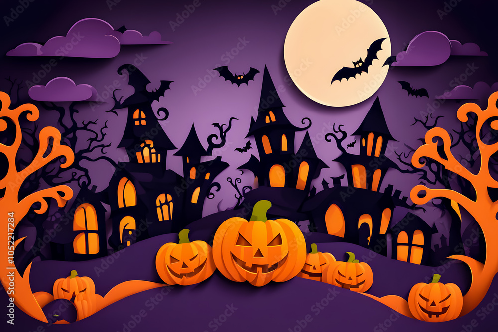 Fototapeta premium halloween design scary fun banner event 