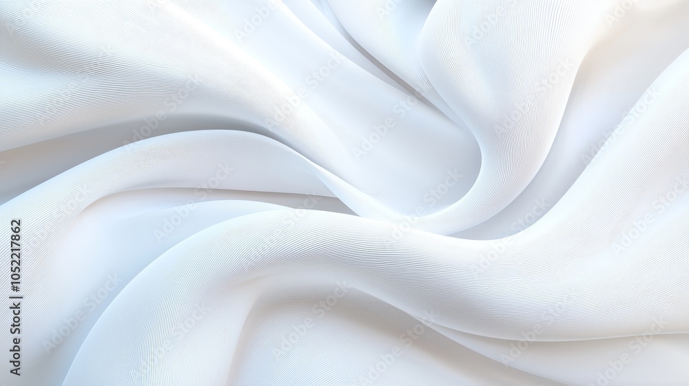 Delicate white fabric waves creating a soft and ethereal texture for elegant design and fashion applications Delicate white fabric waves creating a soft and ethereal texture for elegant design and fashion applications