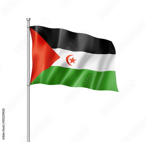 Sahrawi flag isolated on white photo