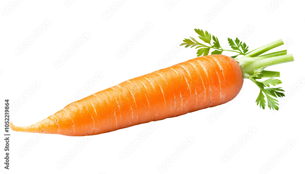 Fresh orange carrot with green leaves, isolated on transparent background. Fresh orange carrot with green leaves, isolated on transparent background.