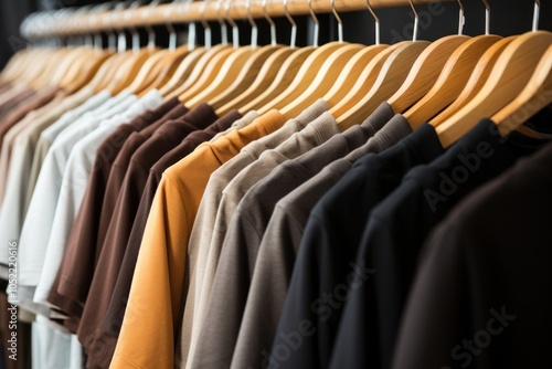 Clothes rack clothing store consumerism.