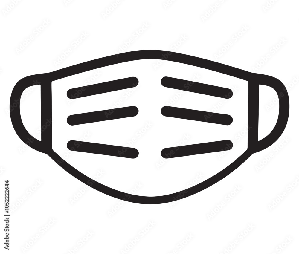 Dust mask vector line icon design. Surgical mask or medical mask isolated. Face mask icon Dust mask vector line icon design. Surgical mask or medical mask isolated. Face mask icon