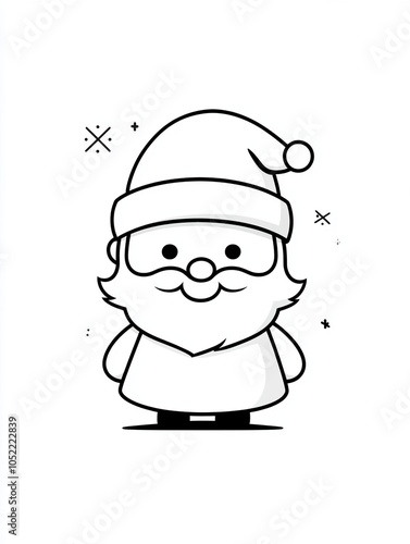 illustration little drawn santa claus, vector style