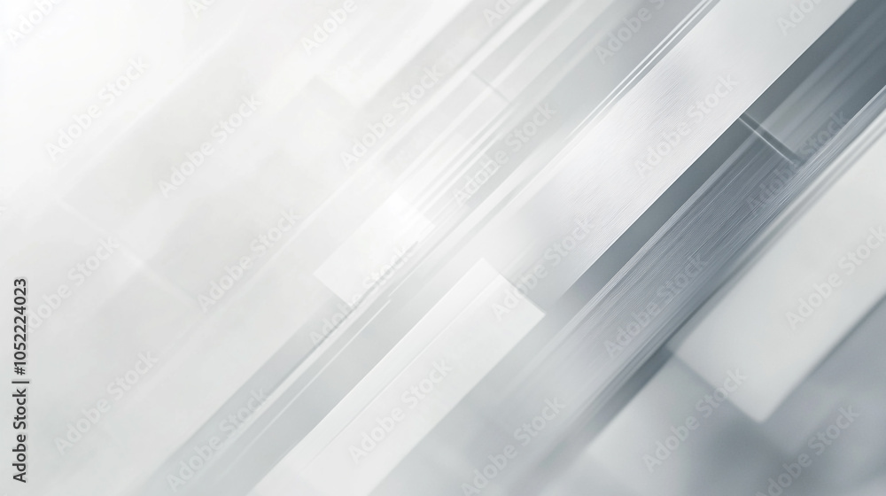 Obraz premium Modern white and light grey square overlapped pattern on background , Abstract light reflection and grey shadow from window on white wall background,