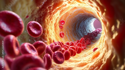Illustration 3D of clogged arteries