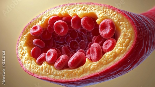 Illustration 3D of clogged arteries