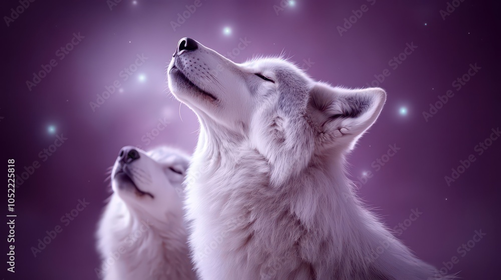Two Wolves Howling At Stars Two Wolves Howling At Stars