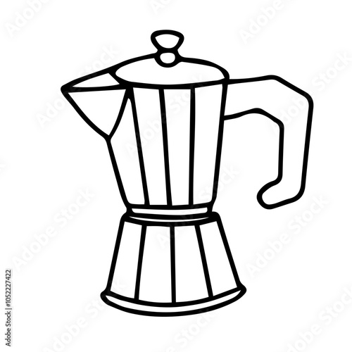 Retro coffee pot vector drawing