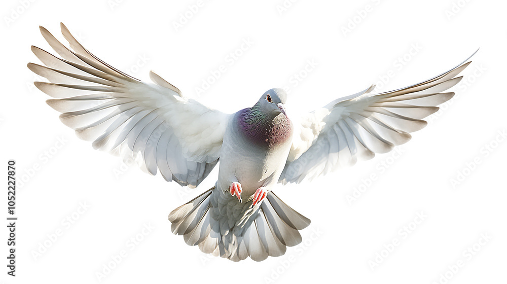 Fototapeta premium dove in flight isolated on white