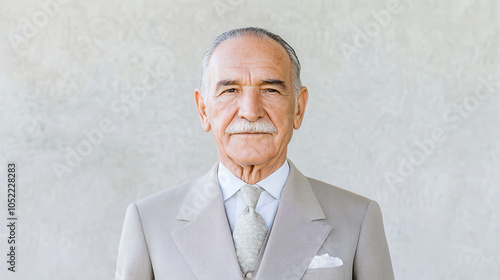 Elderly man in formal attire with dignified expression portrait photo