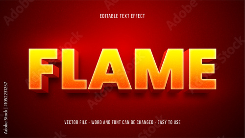 Flame 3D editable text effect