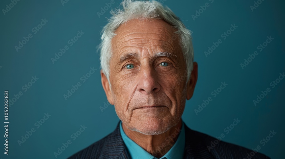 Close Up Portrait of a Senior Man with Blue Eyes Close Up Portrait of a Senior Man with Blue Eyes