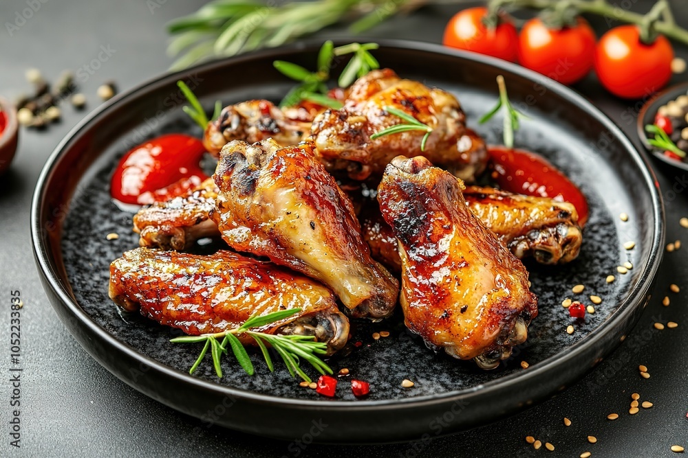 Homemade Asian-Style Baked Chicken Wings with Sweet and Sour Tomato Sauce Homemade Asian-Style Baked Chicken Wings with Sweet and Sour Tomato Sauce