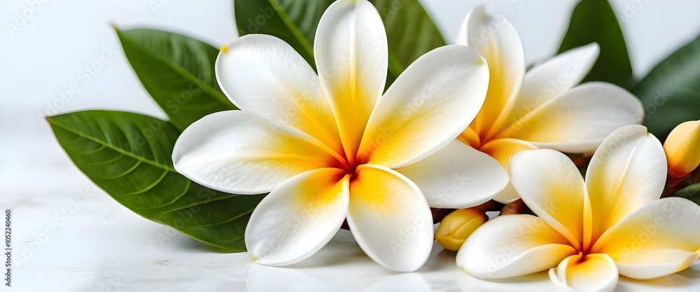 white frangipani flowers isolated on white. AI generated white frangipani flowers isolated on white. AI generated