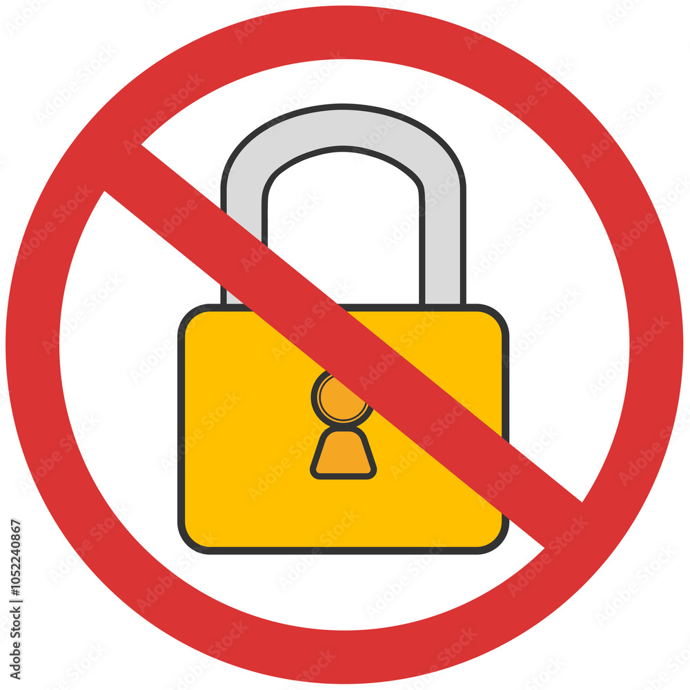 no lock sign no lock sign
