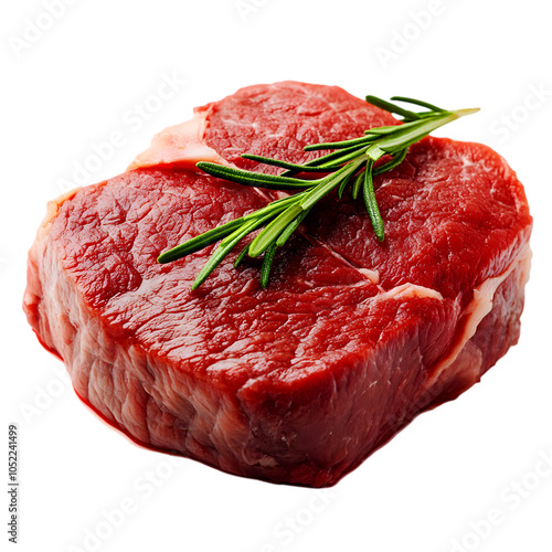 Raw red meat isolated on white background