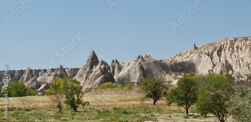 Obraz na płótnie Different landscape of tuff formation in Goreme Historical National Park in Cappadocia, Turkey w salonie