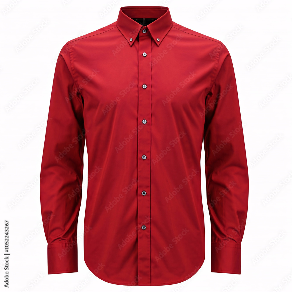 red long sleeve button down shirt isolated on white background red long sleeve button down shirt isolated on white background