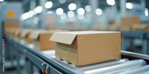 Wallpaper Mural cardboard boxes on the packaging and production line Torontodigital.ca