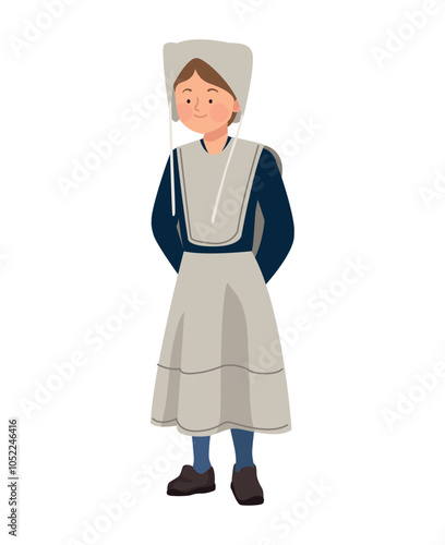 amish woman standing