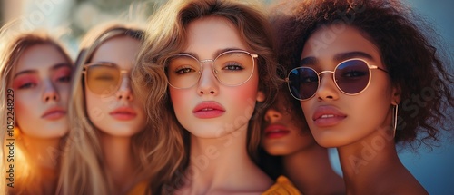 Several young women standing side by side