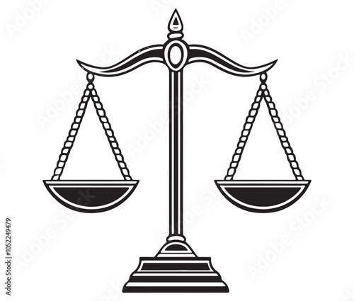 Scales of Justice isolated on white background. Scales of justice icon. legal icon