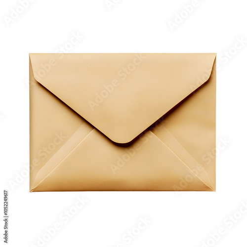 Open envelope with blank paper on white background