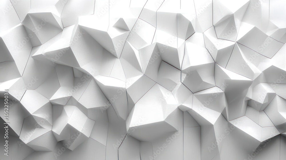 Obraz premium Abstract White Polygonal Wall Texture