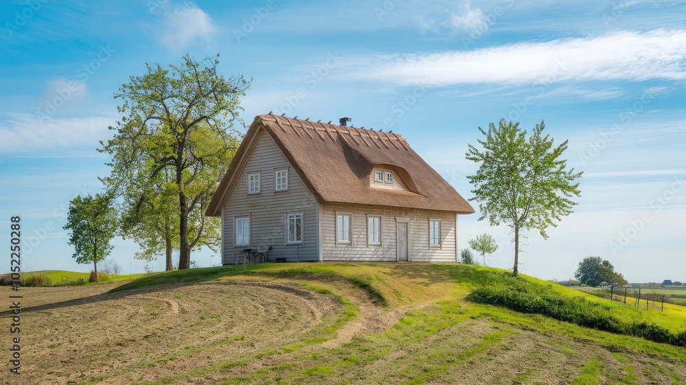 A house with a roof that says the house . A house with a roof that says the house .