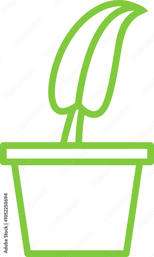 Houseplant in Pot Icon Illustration Houseplant in Pot Icon Illustration