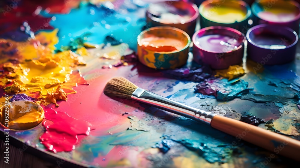 Artistic expression captured in a watercolor palette Artistic expression captured in a watercolor palette