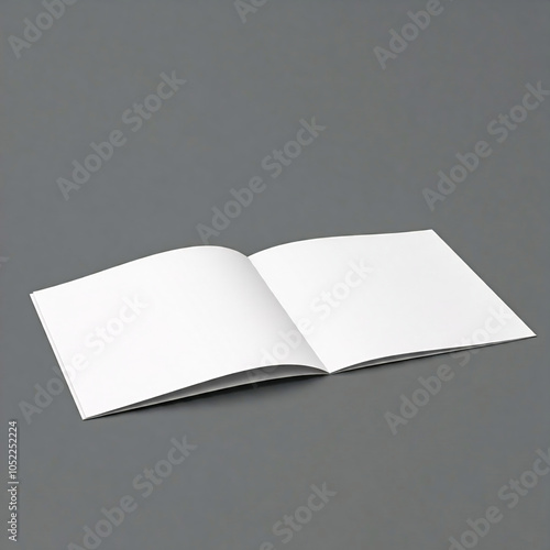 blank open book mockup on gray background