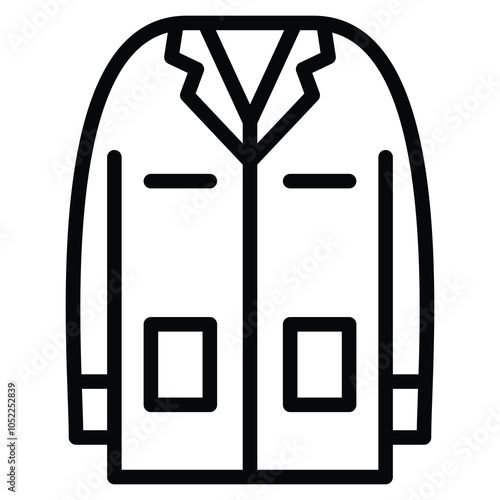 R and D lab coat icon line vector illustration