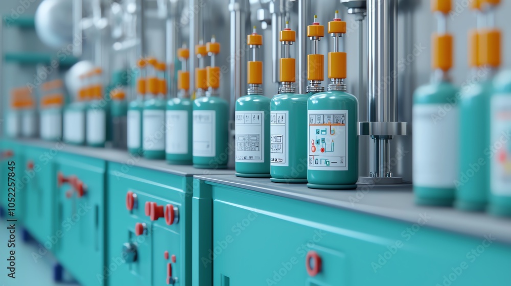 Lab technician analyzing fuel components, advanced testing equipment Lab technician analyzing fuel components, advanced testing equipment