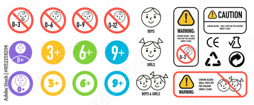 Choking hazard forbidden sign sticker not suitable for children